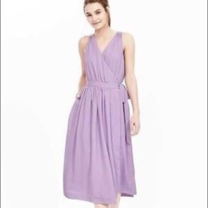 Banana Republic Cross Front Midi Dress in Lilac